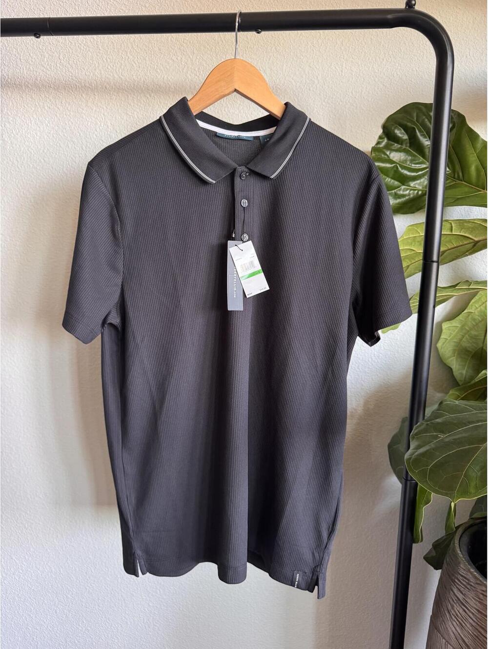 Perry Ellis Black Polo Shirt Men’s Large NWT Short Sleeve Classic Fit